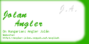 jolan angler business card